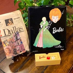 1963 Ponytail Barbie Case + Shoes & 1995 Newspaper